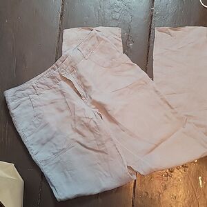 Grey Linen Convertible Pants - Size 6